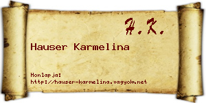 Hauser Karmelina névjegykártya